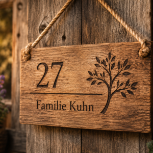 Personalisiertes Haustür- & Namensschild aus Holz