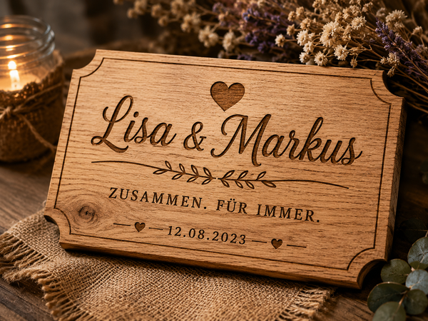 Personalisiertes Deko- & Geschenkschild aus Holz